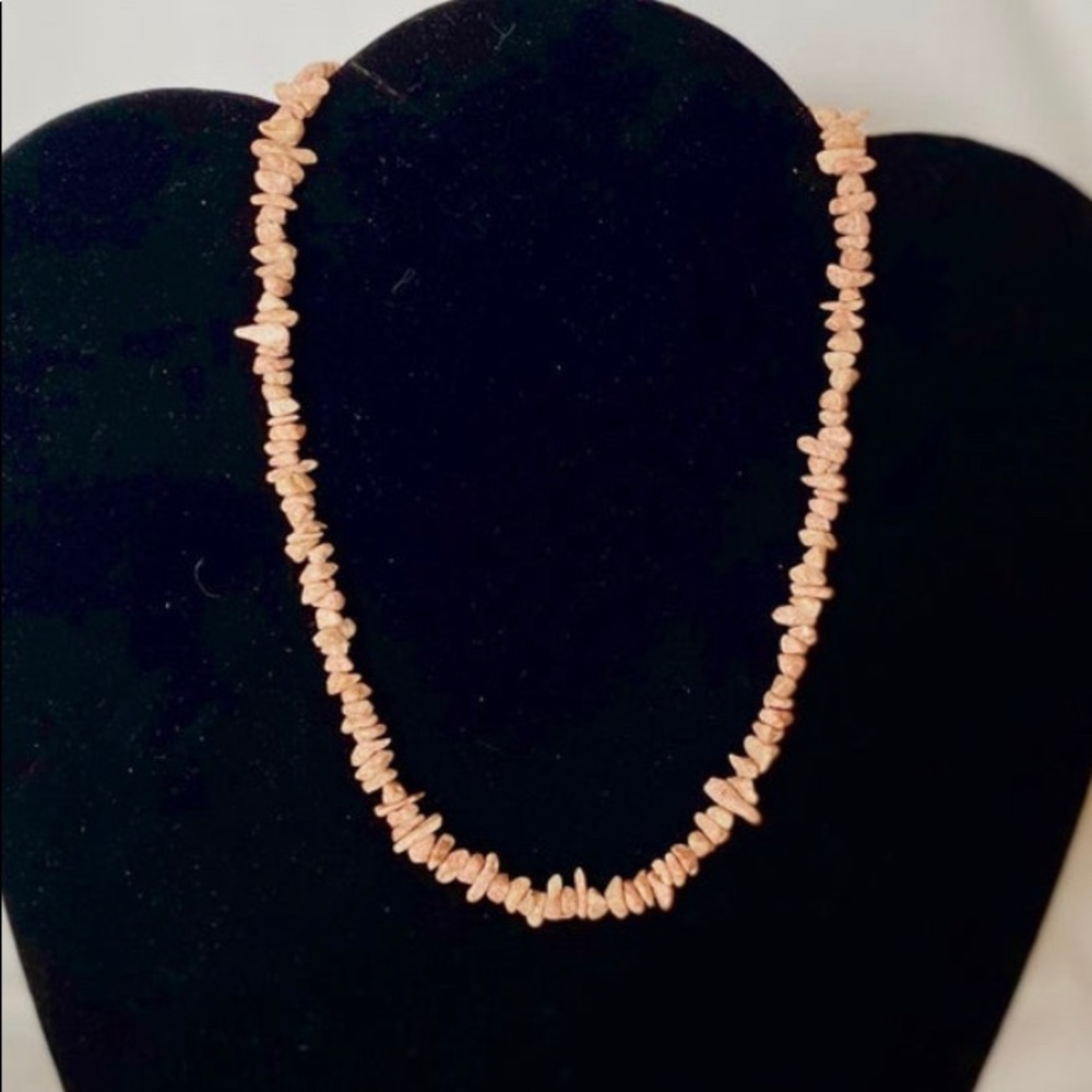 Handmade pink shell necklace